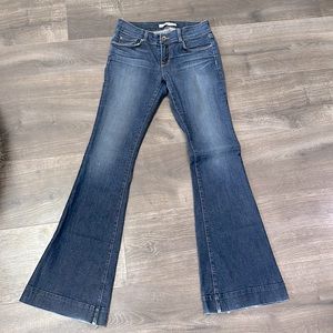 J Brand Love Story Bell Bottom Dark Wash Stretch Denim Jeans Women’s Size 28